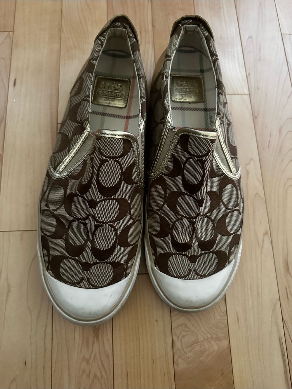 Coach Brown Signature Slip-On Sneakers